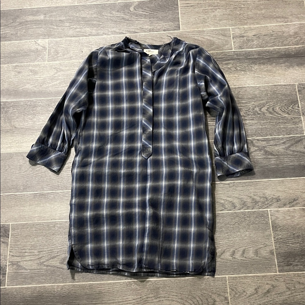 Isabel Marant Blue and Black Checkered Dress